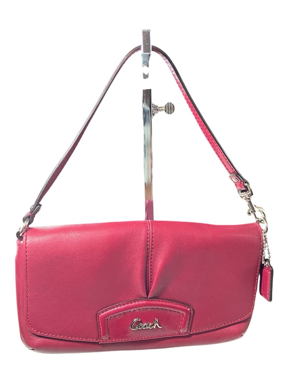 Coach Ashley Pleated Flap Wristlet Clutch Leather Pink WOC Card Slots Late Y2K